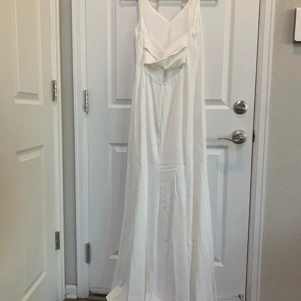 Lulus White Maxi Dress Sz L # 404 - Picture 2 of 9